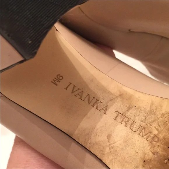 Ivanka Trump Beige and Black Pearl Heels - Picture 8 of 14